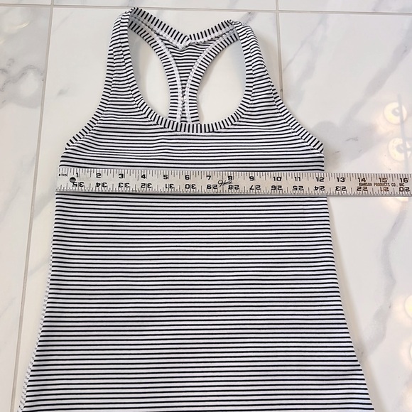 ❌CLEARANCE Lululemon Cool Racerback II Black White Striped Racerback Tank Top 4 - Picture 6 of 12